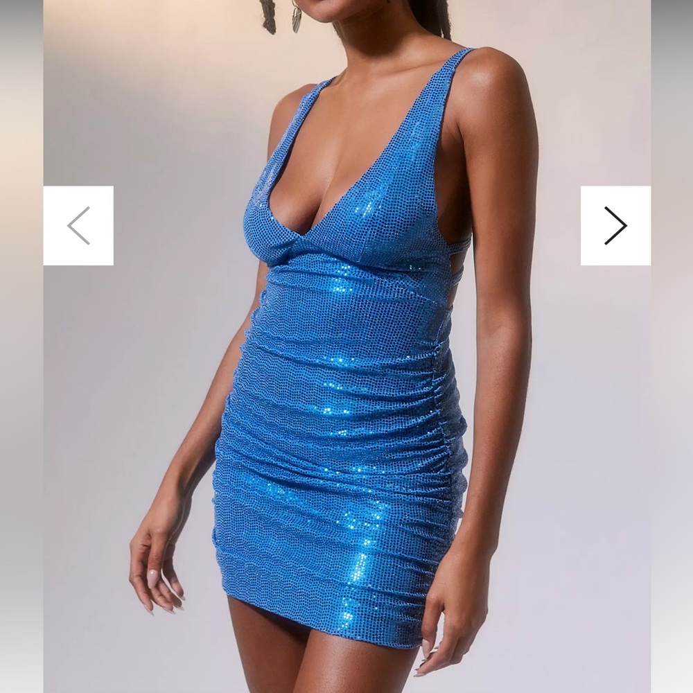 Urban Outfitters Mila Sequin Strappy-Back Mini Dress